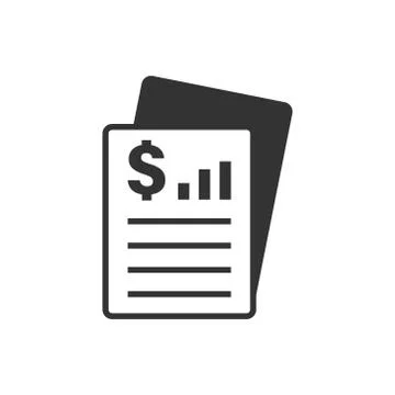 Financial statement icon in flat style. Document vector illustration on white Stock Illustration