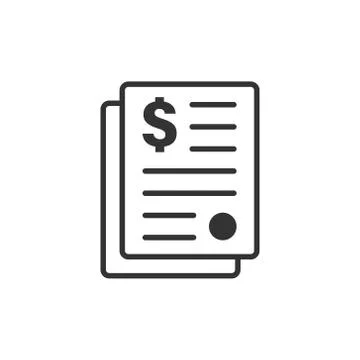 Financial statement icon in flat style. Document vector illustration on white Stock Illustration