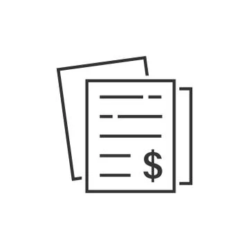 Financial statement icon in flat style. Document vector illustration on white Stock Illustration