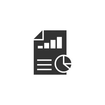 Financial statement icon in flat style. Document vector illustration on white 库存插图