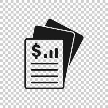 Financial statement icon in flat style. Document vector illustration on white Stock Illustration