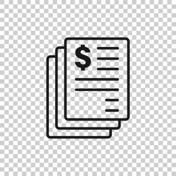 Financial statement icon in flat style. Document vector illustration on white Stock Illustration