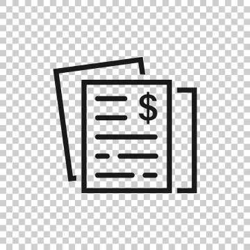 Financial statement icon in flat style. Document vector illustration on white Illustrazione stock