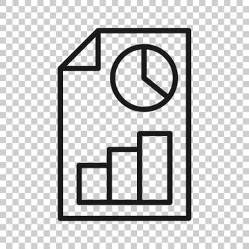 Financial statement icon in flat style. Document vector illustration on white 库存插图