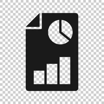 Financial statement icon in flat style. Document vector illustration on white Illustrazione stock