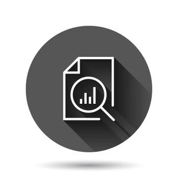 Financial statement icon in flat style. Result vector illustration on black r Illustrazione stock
