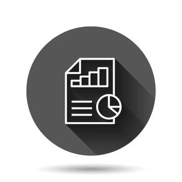 Financial statement icon in flat style. Document vector illustration on black 库存插图