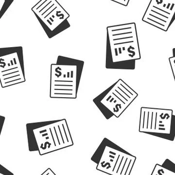 Financial statement icon in flat style. Document vector illustration on white Illustrazione stock