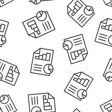 Financial statement icon in flat style. Document vector illustration on white Stock Illustration