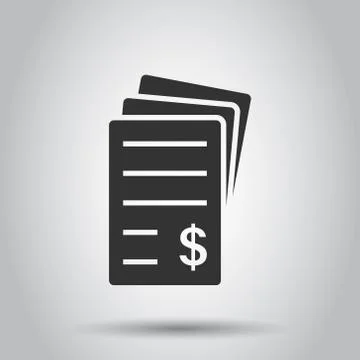 Financial statement icon in flat style. Document vector illustration on white Illustrazione stock