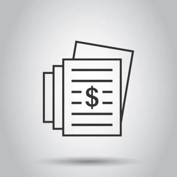 Financial statement icon in flat style. Document vector illustration on white Stock Illustration