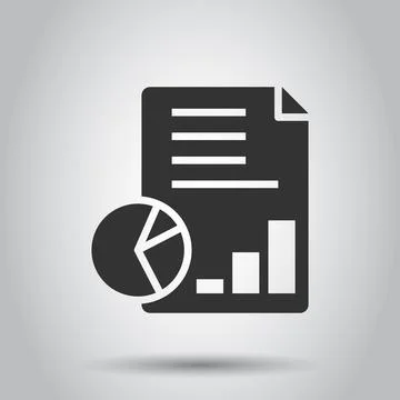 Financial statement icon in flat style. Document vector illustration on white Illustrazione stock