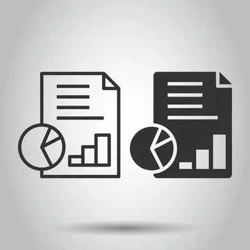 Financial statement icon in flat style. Document vector illustration on white Stock Illustration