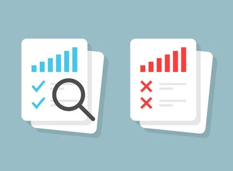 Financial statement icon in flat style. Payment receipt vector illustration.. Stock Illustration