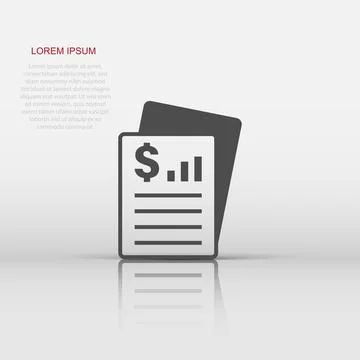 Financial statement icon in flat style. Document vector illustration on whi.. イラスト素材