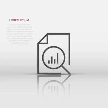 Financial statement icon in flat style. Result vector illustration on white.. Illustrazione stock