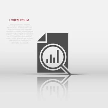 Financial statement icon in flat style. Result vector illustration on white.. Illustrazione stock