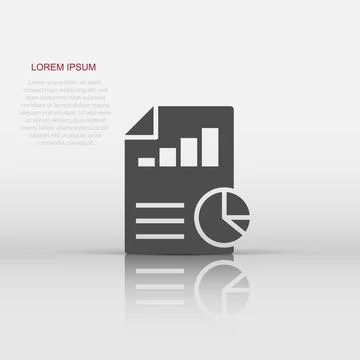 Financial statement icon in flat style. Document vector illustration on whi.. Stock Illustration
