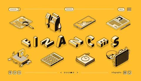 Financial statement service isometric vector site Stock Illustration