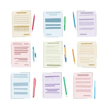 Financial statement set cartoon vector illustration Illustrazione stock