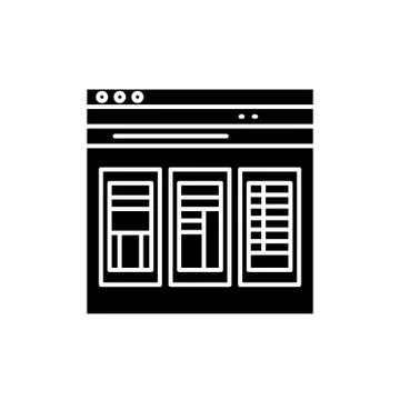 Financial statements black icon, vector sign on isolated background. Financial Illustrazione stock