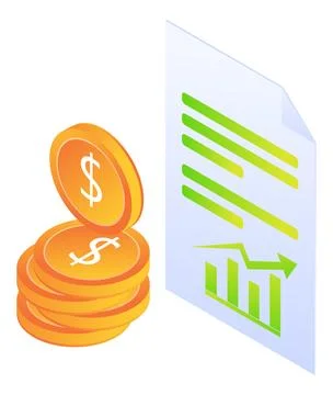 Financial statistics data document Stock Illustration