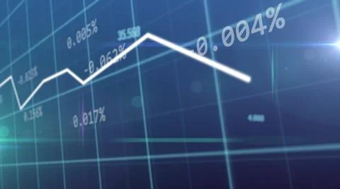 Financial statistics graph falling in stock market and world ecomony Stock Illustration