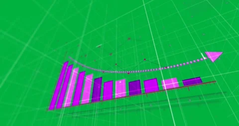 Financial statistics recording with arrow pointing down over white grid Video stock 325070109