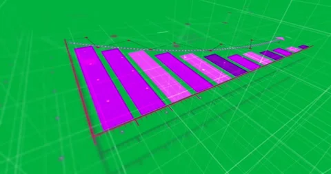 Financial statistics recording with arrow pointing down over white grid Video stock 325177502