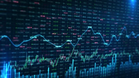 Financial Stock Chart Market Analysis Data Visualization financial data trends, 스톡 동영상 341907992