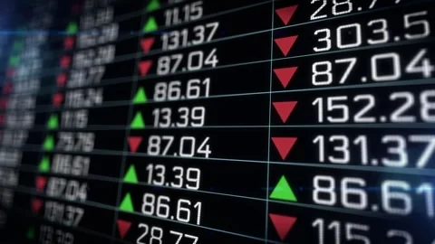 Financial stock market data table. Stock Footage 318679953