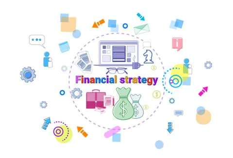 Financial Strategy Concept Business Plan Development Finance Project Banner Illustrazione stock