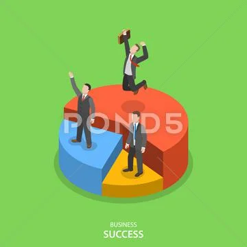 Financial success isometric flat vector concept. Stock Illustration