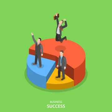 Financial success isometric flat vector concept. Stock Illustration