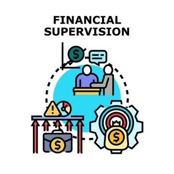Financial supervision process ensuring business security and growth Stock Illustration