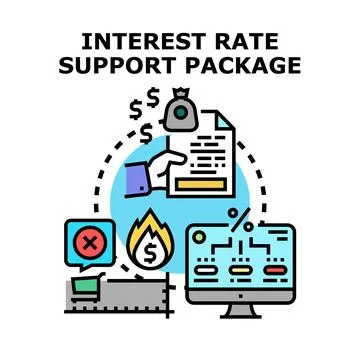 Financial support package helping interest rate relief 스톡 일러스트
