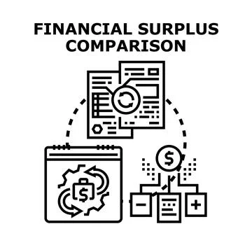 Financial surplus comparison analysis and budget planning Stockillustratie