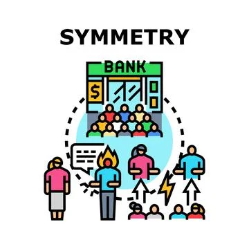 Financial system and customer relationship symmetry concept Stock Illustration