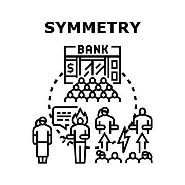 Financial system and customer relationship symmetry concept Stock Illustration