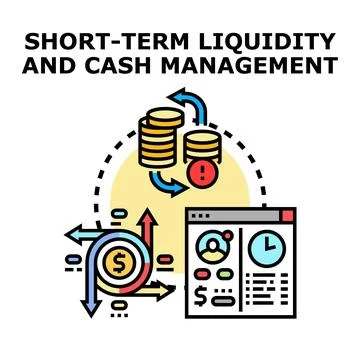 Financial system managing short term liquidity and cash flow Stock Illustration