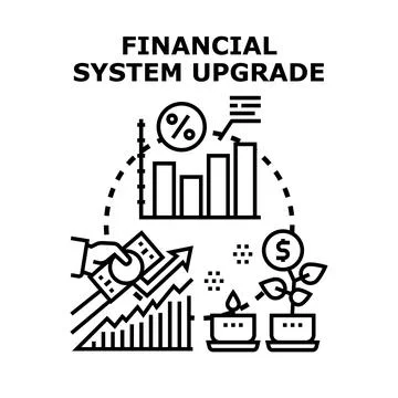 Financial system upgrade boosting business growth and investment Stock Illustration
