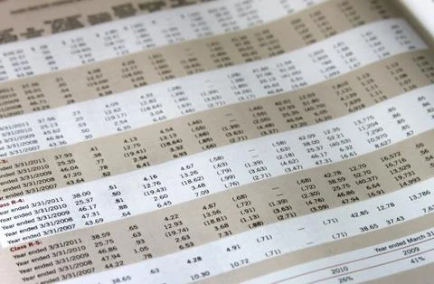 Financial table Stock Photos