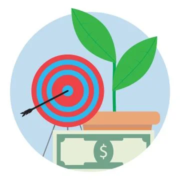 Financial target icon Stock Illustration
