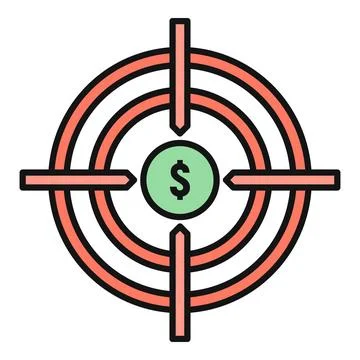 Financial target icon setting business goals Stock Illustration