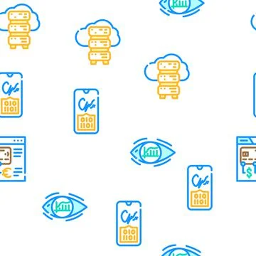 Financial Technology And Software Icons Set Vector Stock Illustration