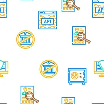 Financial Technology And Software Icons Set Vector Stock Illustration
