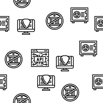 Financial Technology And Software Vector Seamless Pattern Stock Illustration