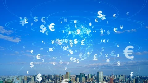 Financial technology concept. Fintech. Crypto currency. Electronic money. Cashle Stock-Footage 123283196