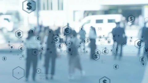 Financial technology concept. Fintech. Crypto currency. Electronic money. Cashle Stock Footage 143460659