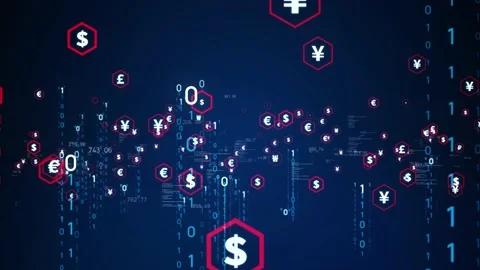 Financial technology concept. Fintech. Electronic money. Cryptocurrency. Global  Stock Footage 139098086
